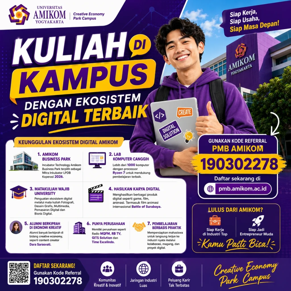 Kuliah di Kampus dengan Ekosistem Digital Terbaik dengan Kode Referral PMB Amikom 190302278